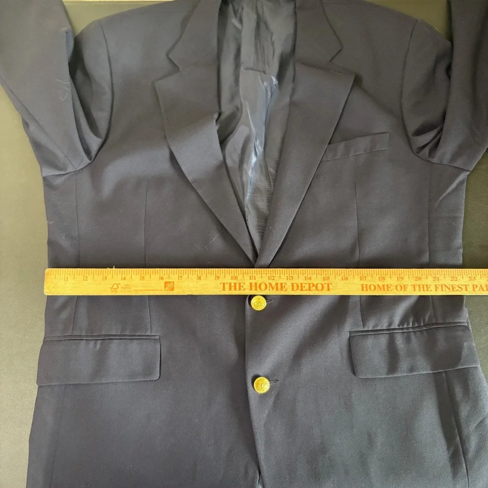 VTG Polo University Club Ralph Lauren Navy Blazer Size 46T Wool Gold Buttons